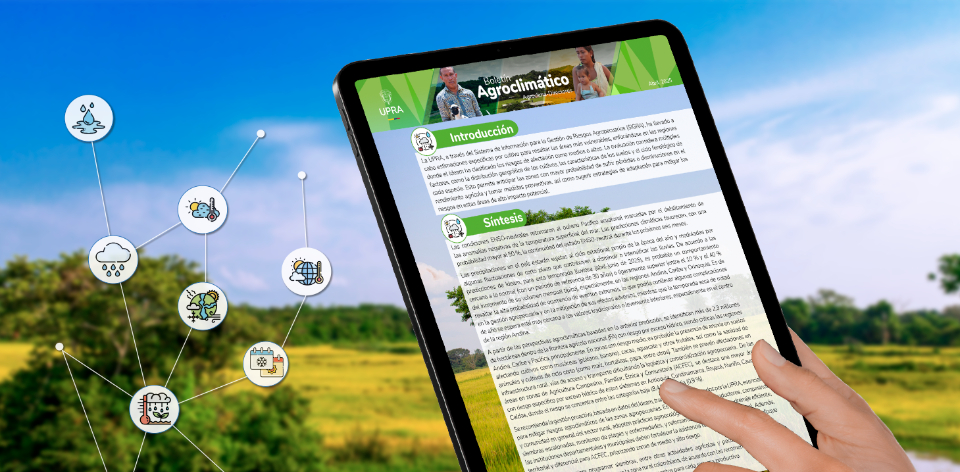 Más de 2,3 millones de hectáreas dentro de la frontera agrícola nacional presentan riesgo por exceso hídrico; la Agricultura Cam