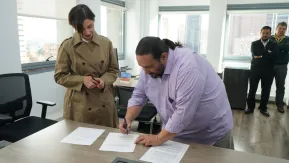 Recibimos a Juan Pablo Sandoval Castaño, quien fue designado por la ministra de Agricultura y Desarrollo Rural,  @MCarvajalinoV , para liderar nuestra entidad.