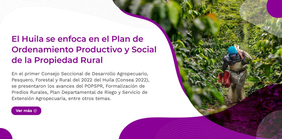 El Huila se enfoca en el Plan de Ordenamiento Productivo y Social de la Propiedad Rural del Huila
