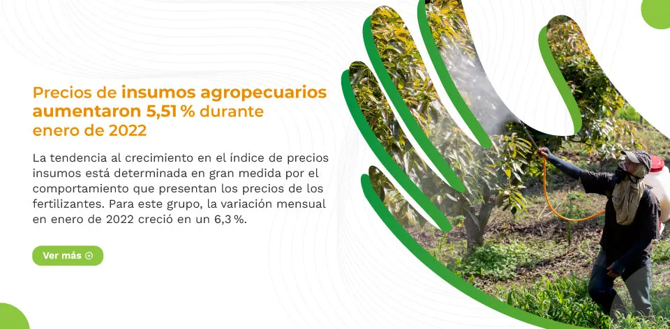 Precios de insumos agropecuarios aumentaron 5,51 % durante enero de 2022